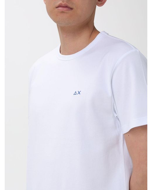 Sun 68 White Basic Cotton T-Shirt for men