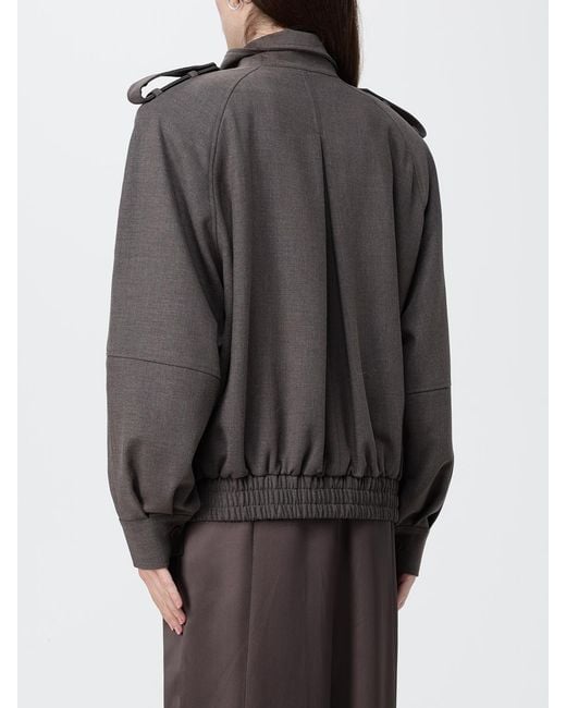 Frankie Shop Gray Viscose Blend Bomber Jacket