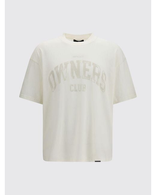 Represent White Vintage-Style Cotton T-Shirt With Printed Logo And Dropped Shoulders for men