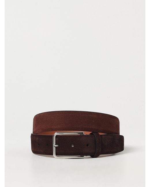 Santoni Brown Suede Belt for men