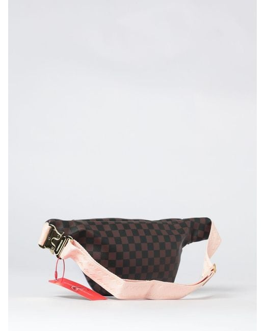Sprayground White Checkered Belt Bag for men