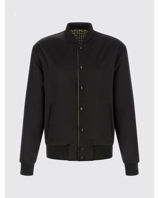 Balmain Gray Reversible Nylon Bomber for men