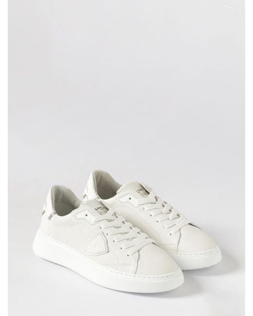 Philippe Model White Temple Leather Sneakers