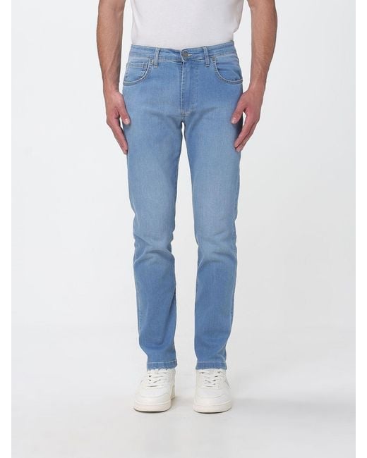 XC Blue Classic Five-Pocket Slim Fit Jeans for men