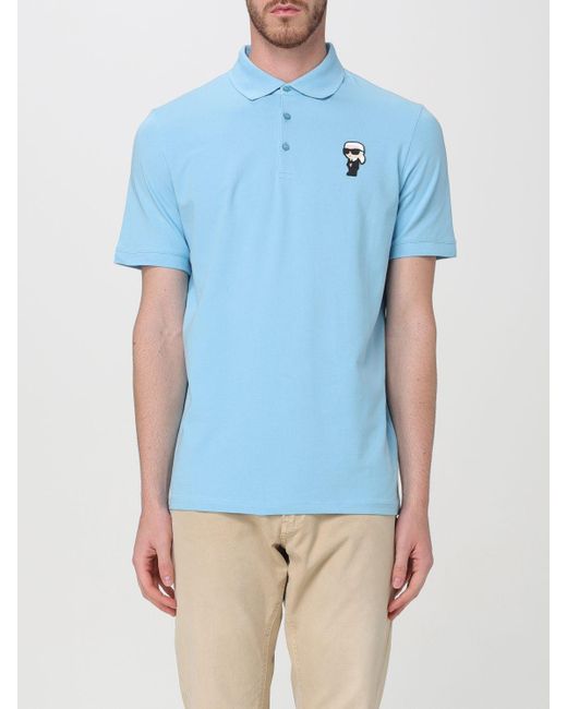 Karl Lagerfeld Blue Polo Shirt for men