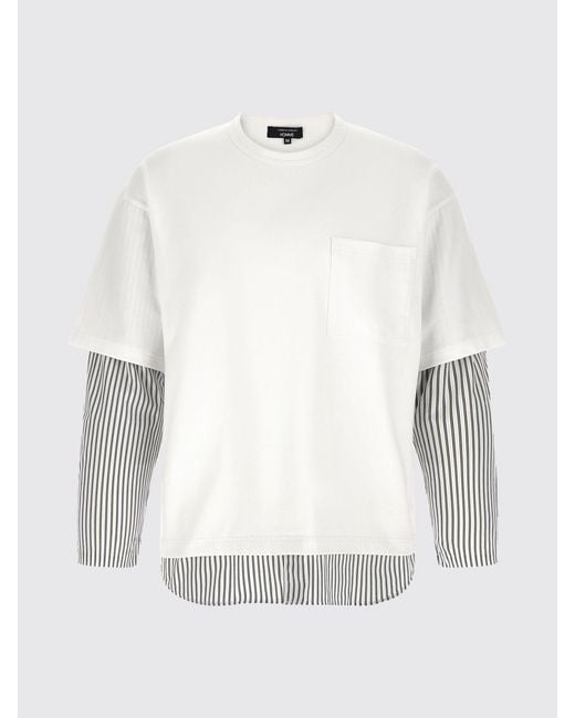 Comme des Garçons White Comme Des GarÇ Ons Long-Sleeved Cotton T-Shirt With Shirt Inserts for men