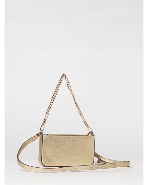 Michael Kors Natural Bryant Small Laminated Grained Leather Pouch
