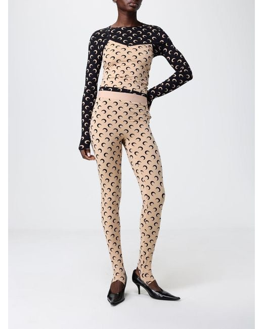 MARINE SERRE Natural Printed Stretch Technical Fabric Leggings