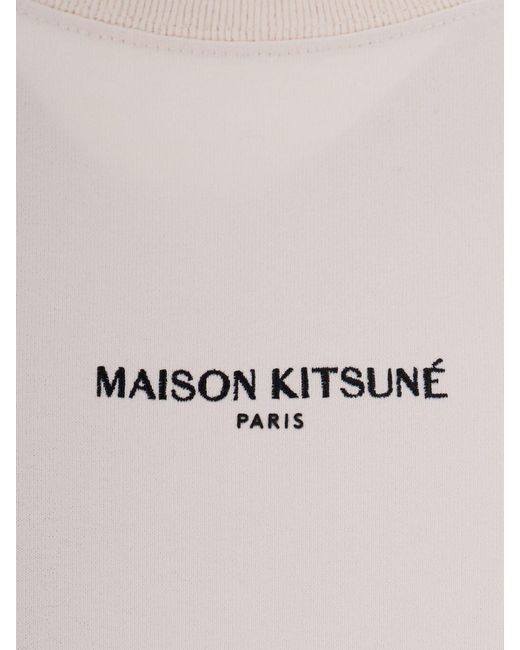 Maison Kitsuné White Maison KitsunÉ Cotton T-Shirt With Mini Logo for men