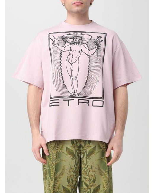 Etro Pink T-shirt for men