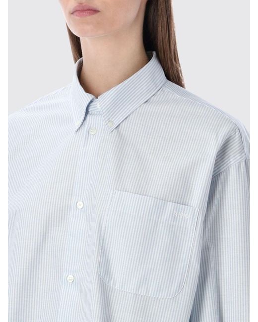 A.P.C. White Striped Organic Cotton Shirt