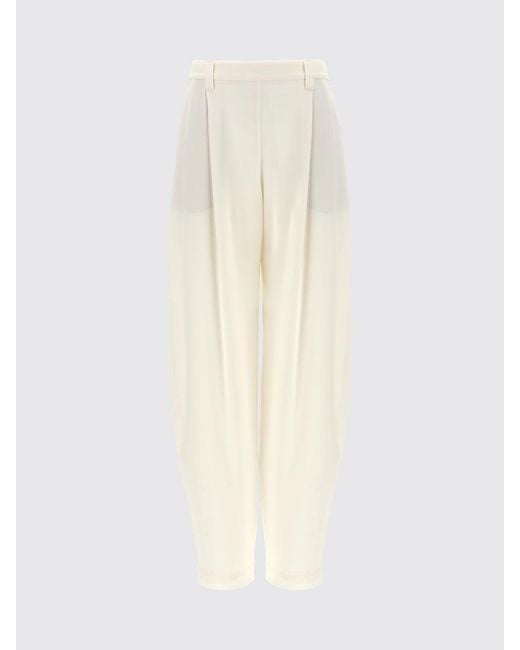 Brunello Cucinelli Natural Silk Baggy Trousers
