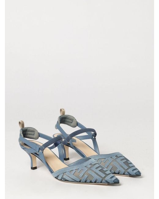 Fendi Blue Colibrì Lite Slingback Pumps