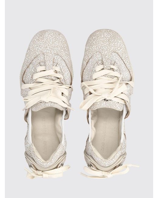 Acne Natural Cracked Leather Ballerinas