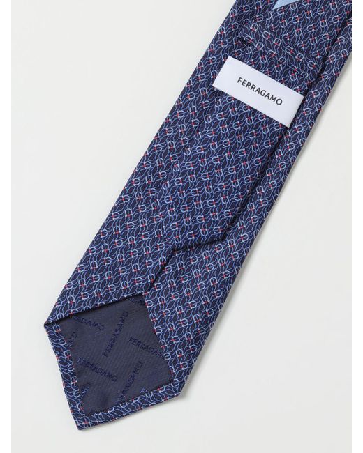 Cravatta Tetris in seta stampata di Ferragamo in Blue da Uomo