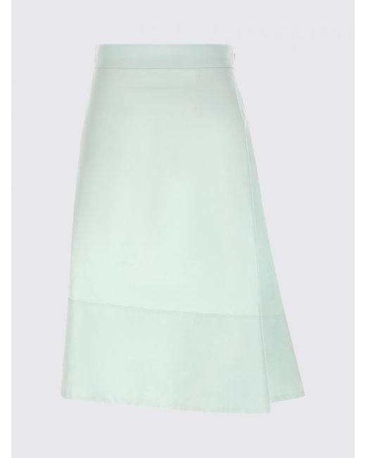 Jil Sander Green Cotton Midi Skirt