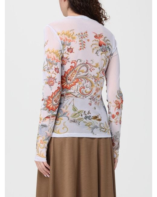 Etro White Paisley Knit Top