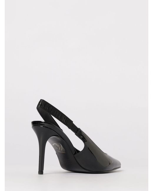 Versace Jeans Couture Black Patent Leather Slingback