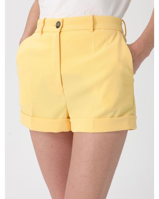 Elisabetta Franchi Yellow Crêpe Shorts