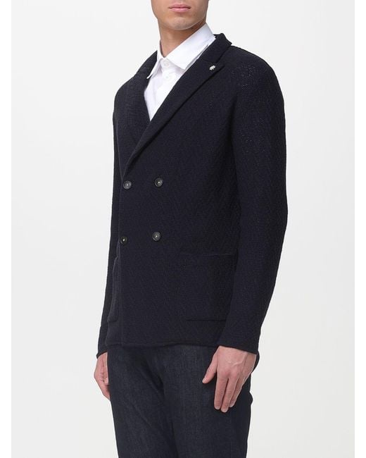 Manuel Ritz Blue Double-Breasted Blazer for men