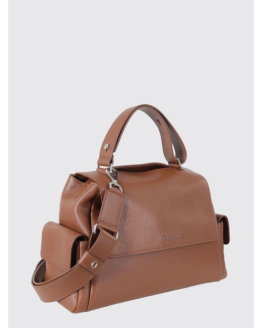 Orciani Brown Sveva Hammered Leather Bag