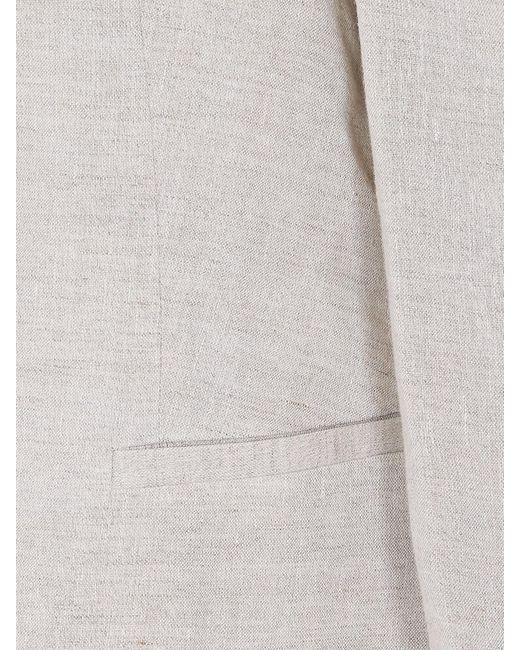 Twinset Natural Linen Blend Cropped Blazer