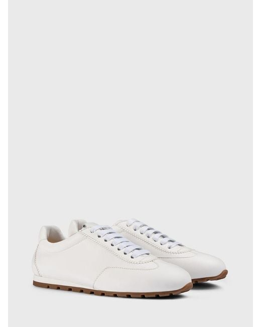 Doucal's White Leather Sneakers