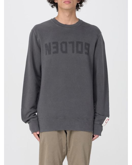 Golden Goose Deluxe Brand Gray Cotton Sweatshirt With Logo for men