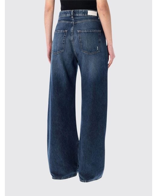 ICON DENIM Blue Cotton Wide-Leg Jeans