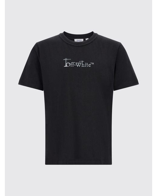 Off-White c/o Virgil Abloh Black Cotton T-Shirt With Graphic Print And Arrow Logo for men