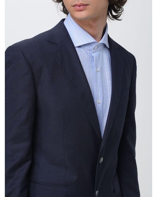 Boss Blue Wool Blend Single-Breasted Dress for men