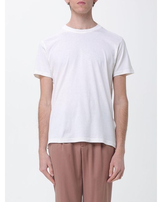 PT Torino White Cotton And Silk T-Shirt for men