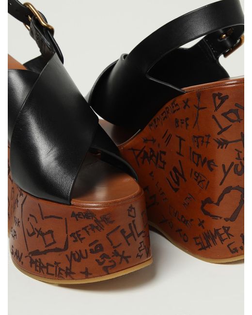 Sandalo Con Zeppa Maxime di Chloé in Brown