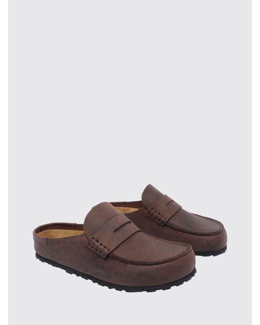 Birkenstock Brown Naples Oiled Leather Clogs With Eva Sole