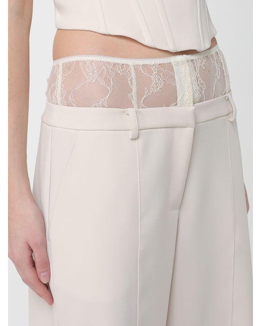 Patrizia Pepe Natural Crêpe Wide Leg Trousers