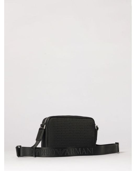 Emporio Armani Black Nylon Shoulder Bag With Logo for men