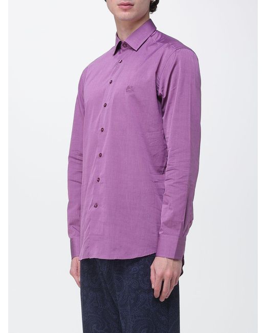 Etro Purple Casual Cotton T-Shirt for men