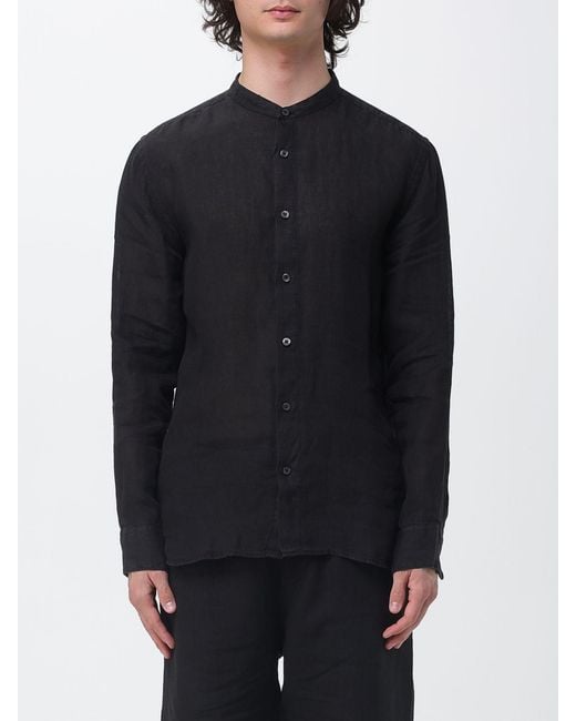 120% Lino Blue Classic Linen Shirt for men