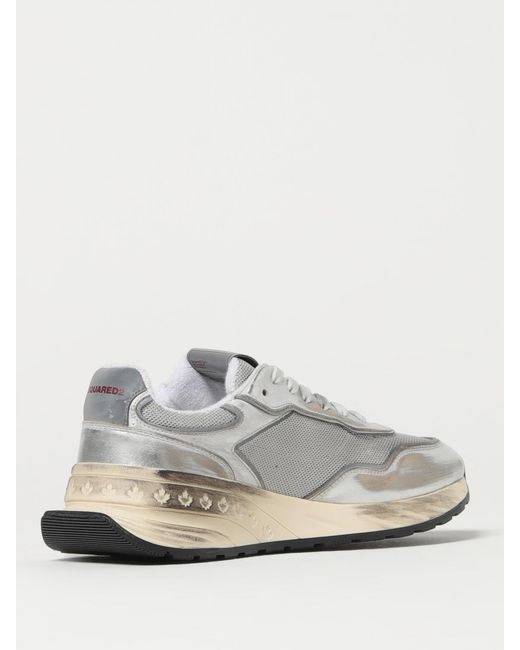 DSquared² Sprinter Sneakers Aus Laminiertem Leder Und Used-Mesh in White für Herren