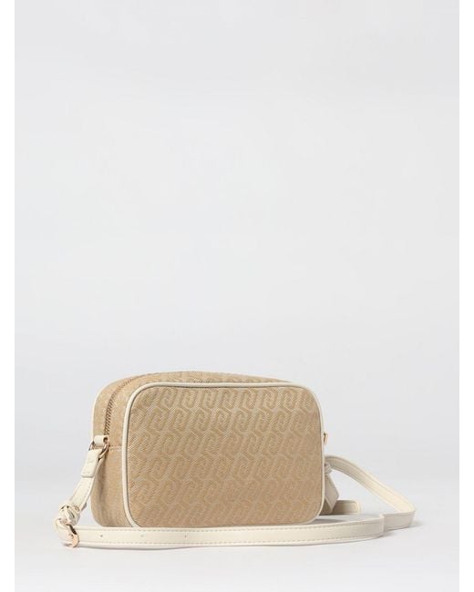 Liu Jo Natural Cotton Canvas Bag With Jacquard Monogram