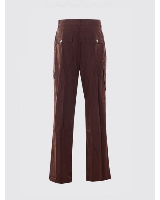 Ganni Red Slim Fit Stretch Organic Cotton Cargo Trousers