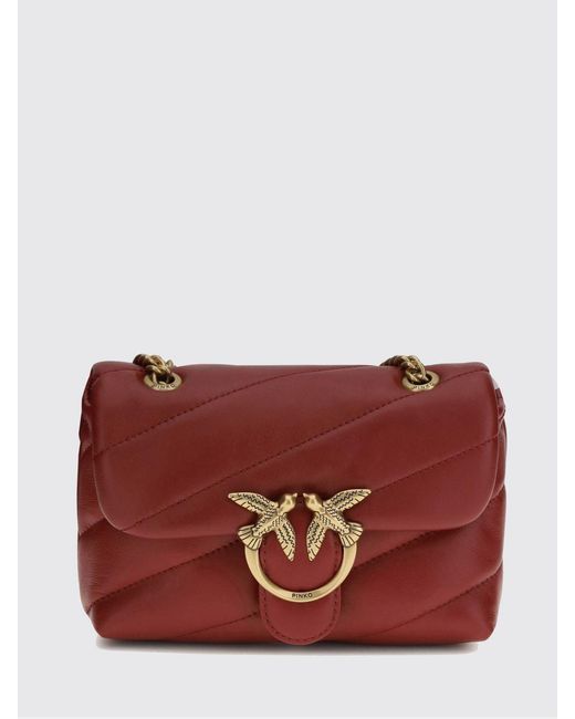 Pinko Red Baby Love Bag Puff Matelassé Nappa Bag