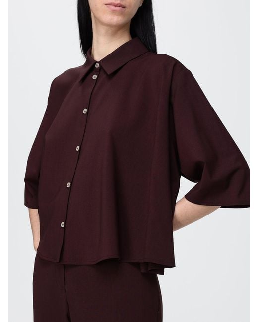 Alysi Red Virgin Wool Casual Shirt