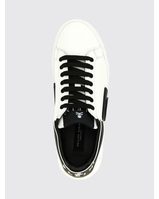 Philipp Plein White Phantom Kick$ Leather Sneakers for men