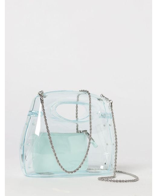 Emporio Armani Blue Transparent Pvc Mini Handbag With Removable Pouch