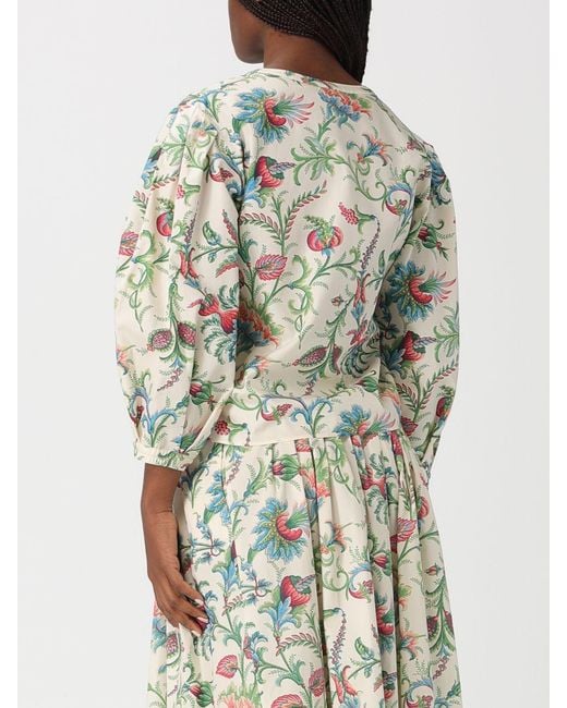 Etro Gray Cotton Blouse With Paisley Print