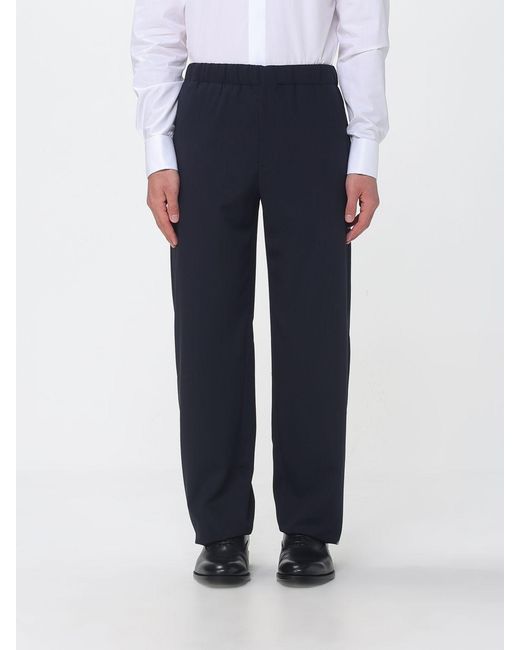Lardini Blue Wide Leg Virgin Wool Trousers for men
