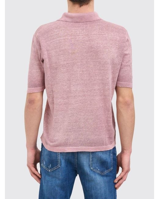 Avant Toi Red Linen And Cotton Polo Shirt for men