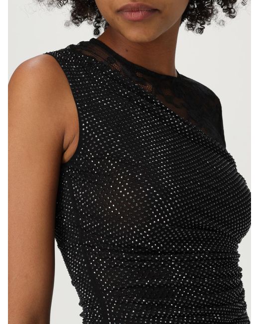 Self-Portrait Black Elegant Top With Lace Detail And One Sleeve