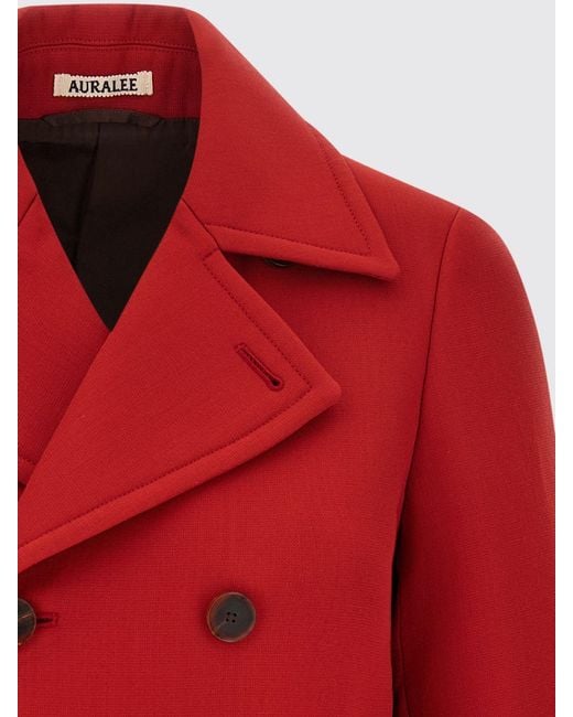 Auralee Red Trench Coat